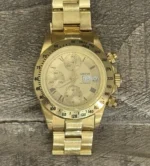 Montre homme chronographe automatique Genève 18 carats avec date et bracelet 18 carats - 137 grammes - Image 11