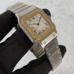 Montre Cartier Santos Carrée bimétallique 1172961, date automatique, 1996 - Ensemble complet - Image 16