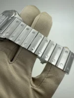 Montre automatique Cartier Santos 2018, cadran blanc, 39,8 mm, acier, WSSA0009 B+P - Image 4