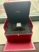 Montre automatique Cartier Tank Must XL 2022 en acier inoxydable WSTA0040 4324, ensemble complet