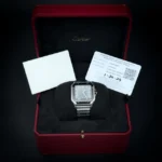 Montre Cartier Santos de Cartier 39,8 mm, cadran gris, bracelet en acier, 2025 (WSSA0037)