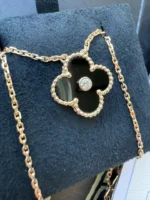 AUTHENTIQUE Pendentif Holiday Van Cleef Arpels 2016 Onyx Diamants Or Rose 18 carats - Image 14