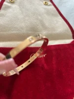 Bracelet Cartier authentique en or rose 18 carats et 4 diamants, taille 17 - Image 4