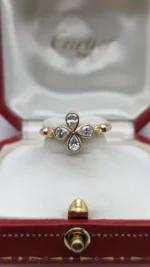 Bague Cartier en or tricolore 18 carats et diamants, taille 54 (UE) - 6,75 (US) - avec boîte - Image 8