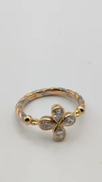 Bague Cartier en or tricolore 18 carats et diamants, taille 54 (UE) - 6,75 (US) - avec boîte - Image 4