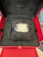 Montre Cartier Santos 31,5 mm WSSA0085 Dumont en acier inoxydable d'occasion - Image 6