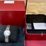 Montre Cartier Ballon Bleu QTZ 28 mm pour femme avec lunette sertie de diamants - Coffret complet