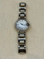 Montre Cartier Ballon Bleu QTZ 28 mm pour femme avec lunette sertie de diamants - Coffret complet - Image 6