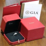 Bague Cartier diamant 0,73 ct VVS2 G 3EX US6 Pt950 boîte GIA nouvellement polie 5923A - Image 2