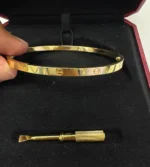 Bracelet jonc Love de Cartier | Or jaune 18 carats | Certificat et écrin | Taille 19 - Image 8