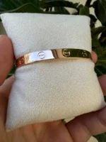 Bracelet Cartier Love en or rose 18 carats, nouvelle version, taille 16, avec boîte et papiers - B4000 - Image 6