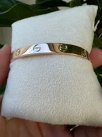 Bracelet Cartier Love en or rose 18 carats, nouvelle version, taille 16, avec boîte et papiers - B4000 - Image 5