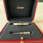 Bracelet Love Cartier - Or blanc 18 carats - Taille 16 - Coffret et tournevis