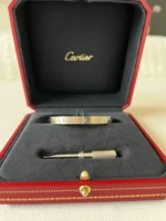 Bracelet Love Cartier - Or blanc 18 carats - Taille 16 - Coffret et tournevis