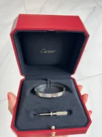 Bracelet Love Cartier - Or blanc 18 carats - Taille 16 - Coffret et tournevis - Image 3