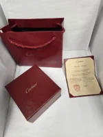 Bracelet Cartier Love Modèle Classique 4 Diamants Or Blanc Taille 17 - Image 11