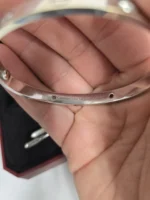 Bracelet Cartier Love Modèle Classique 4 Diamants Or Blanc Taille 17 - Image 8