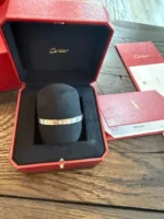 Manchette Cartier Love, or blanc 18 carats avec diamant, taille 17 - Image 7