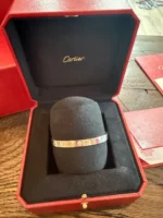 Manchette Cartier Love, or blanc 18 carats avec diamant, taille 17 - Image 6