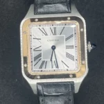 Montre homme Cartier Santos Dumont W2SA0011, cadran argenté, boîte et papiers
