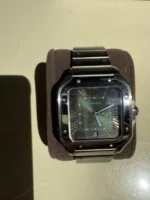 Montre Cartier Santos à cadran vert, grande taille, WSSA0062