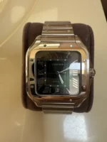 Montre Cartier Santos à cadran vert, grande taille, WSSA0062 - Image 11