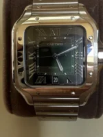 Montre Cartier Santos à cadran vert, grande taille, WSSA0062 - Image 3