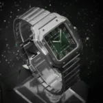 Montre Cartier Santos Medium en acier inoxydable avec cadran vert, 41,9 x 35,1 mm, WSSA0061, ensemble complet - Image 6