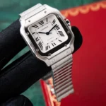 Montre Cartier Santos Medium Blanche 2021 Romaine 35 mm Acier Inoxydable Automatique WSSA0029 - Image 14