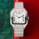 Montre Cartier Santos Medium Blanche 2021 Romaine 35 mm Acier Inoxydable Automatique WSSA0029 - Image 12