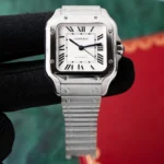 Montre Cartier Santos Medium Blanche 2021 Romaine 35 mm Acier Inoxydable Automatique WSSA0029 - Image 9