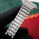 Montre Cartier Santos Medium Blanche 2021 Romaine 35 mm Acier Inoxydable Automatique WSSA0029 - Image 5