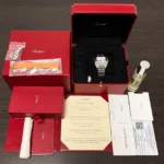 Montre Cartier Santos Medium Blanche 2021 Romaine 35 mm Acier Inoxydable Automatique WSSA0029