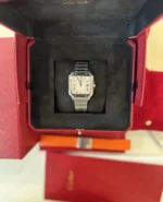 Montre Cartier Santos de Cartier Medium en acier inoxydable WSSA0029, coffret et papiers - Image 19