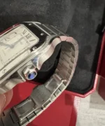 Montre Cartier Santos de Cartier Medium en acier inoxydable WSSA0029, coffret et papiers - Image 14