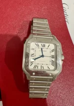 Montre Cartier Santos de Cartier Medium en acier inoxydable WSSA0029, coffret et papiers - Image 13