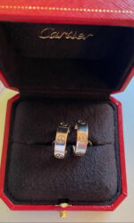 Créoles Cartier LOVE *Modèle Classique* Or blanc 750 18 carats - Image 6