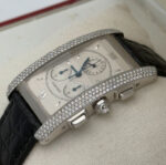 Cartier Tank Américaine Chrono 18 carats, sertissage diamants d'origine - Image 6