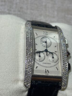 Cartier Tank Américaine Chrono 18 carats, sertissage diamants d'origine - Image 4