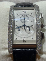 Cartier Tank Américaine Chrono 18 carats, sertissage diamants d'origine - Image 3