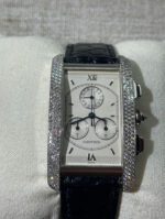 Cartier Tank Américaine Chrono 18 carats, sertissage diamants d'origine - Image 5