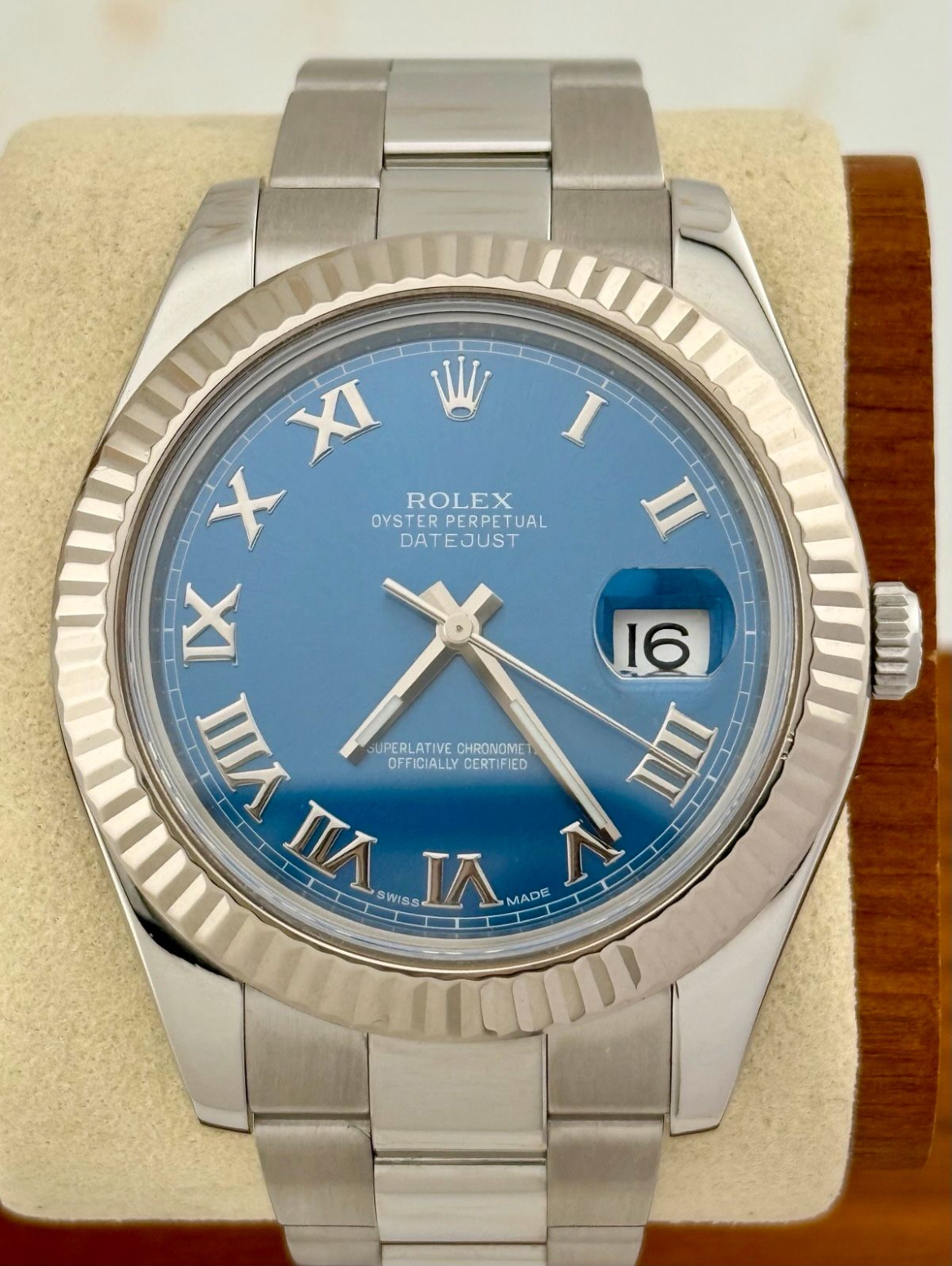 IMG_0361.jpeg Rolex Datejust 41 bleu 116334 boîte + papiers - Image 1