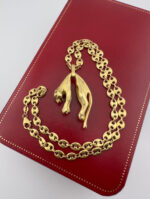 Chaîne en or 750 + pendentif panthère 18 carats style Cartier, 65 g - Image 3