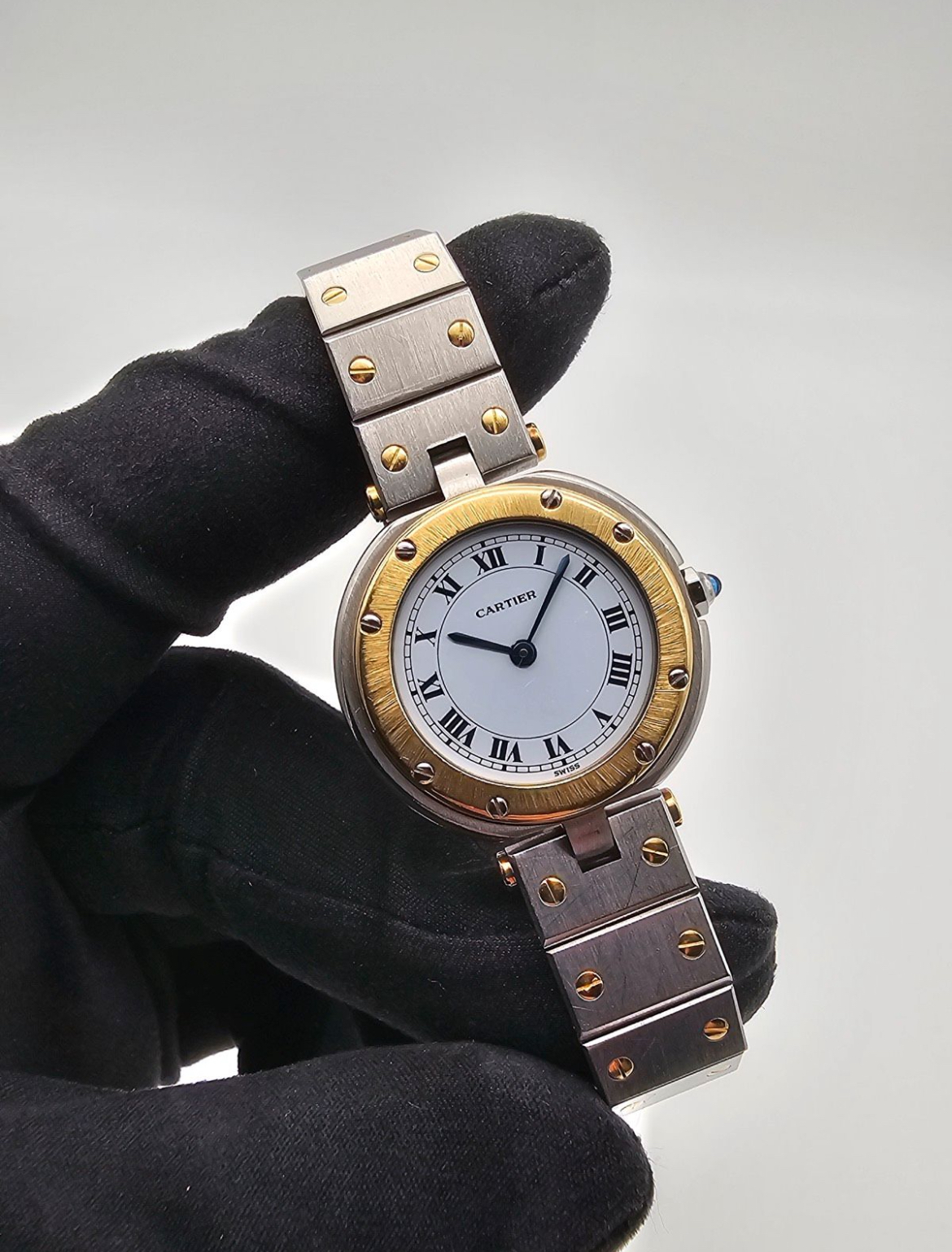 IMG_0593.jpeg Cartier Santos Vendôme Ronde 27 Acier/Or Réf. 8191 - Image 1