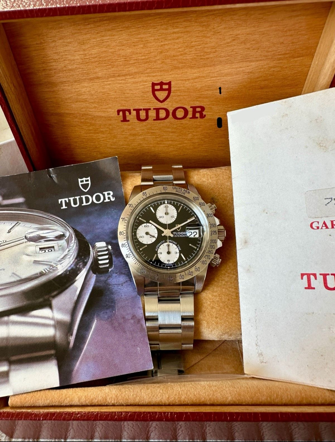 IMG_0641.jpeg Tudor Big Block Daytona 79180 ENSEMBLE COMPLET (couronne et boîtier Rolex) - Image 1