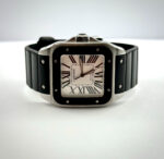 Montre Cartier Santos 100 XL 2656 en acier et lunette caoutchouc - Image 6