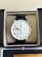 Montre automatique IWC Portugaise Chronographe Acier Cadran Argent 41 mm IW371445 - Image 7