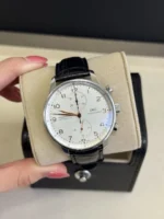 Montre automatique IWC Portugaise Chronographe Acier Cadran Argent 41 mm IW371445 - Image 5