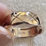 Bague Chanel Coco Crush matelassée en or rose 18 carats beige, taille 56, presque neuve - Image 6