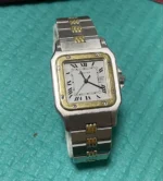 Montre-bracelet automatique Cartier Santos Godron rare de 1980 d'occasion - Image 14